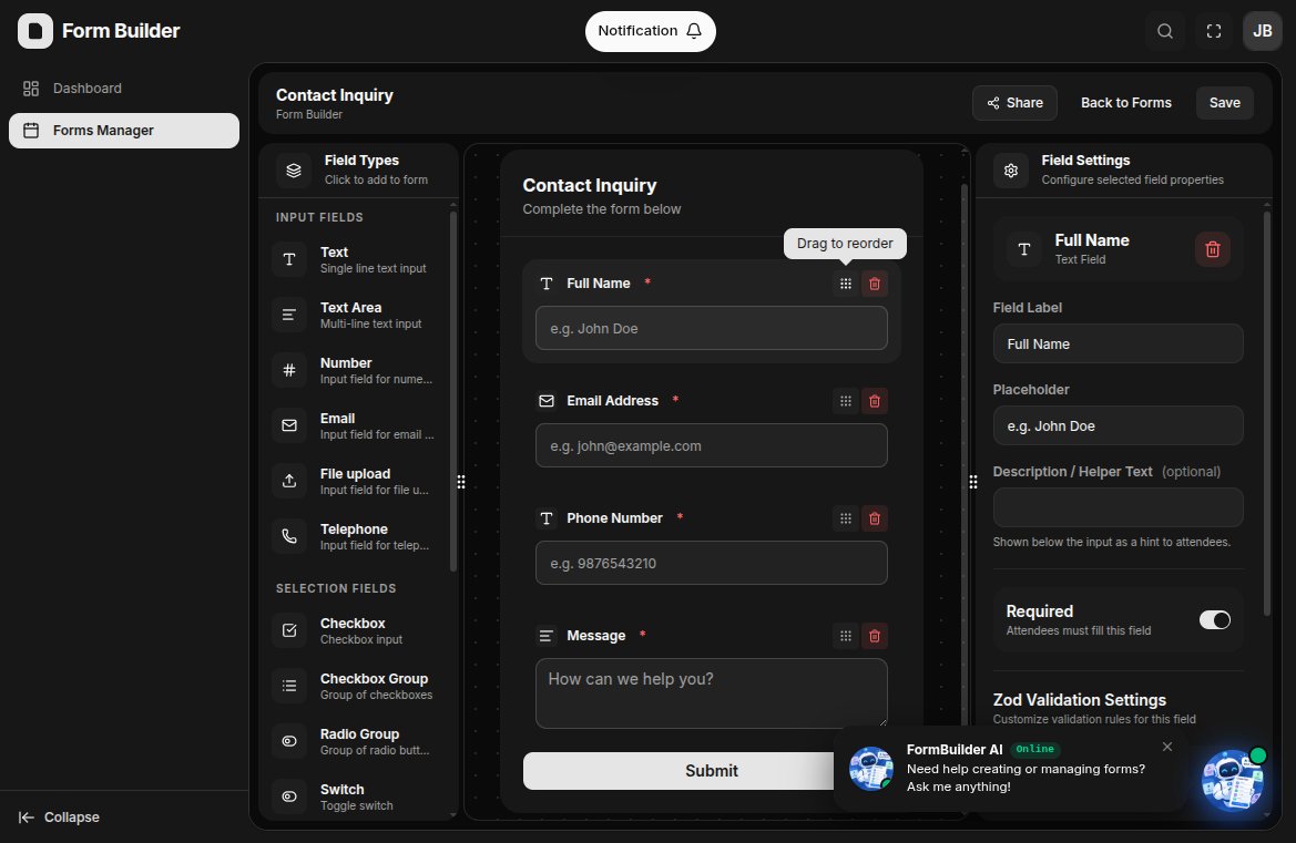 Form Builder Platform Preview