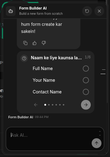 AI Agent Form Builder